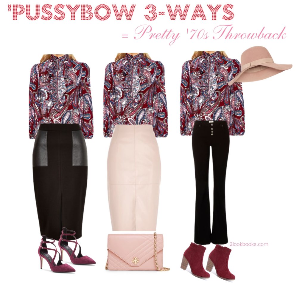 3 ways to wear a pussybow or tie neck blouse