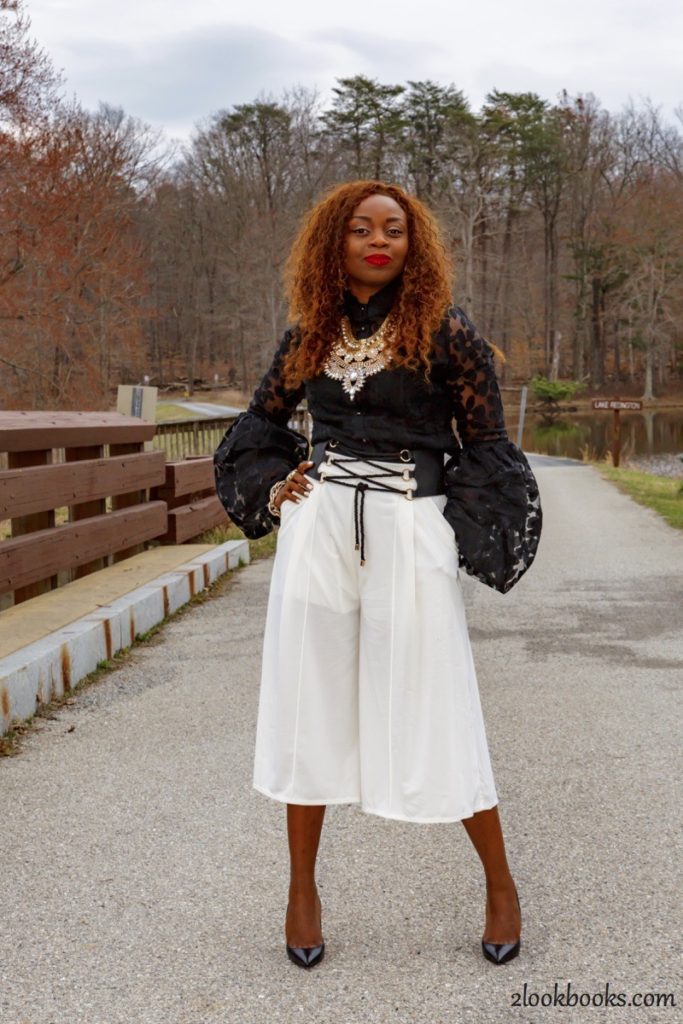 How to wear white culottes3