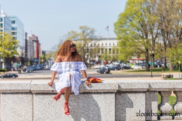 Off the Shoulder Striped Dress14