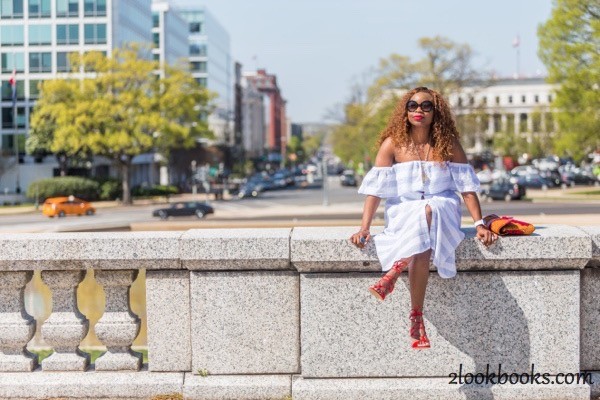 Off the Shoulder Striped Dress15