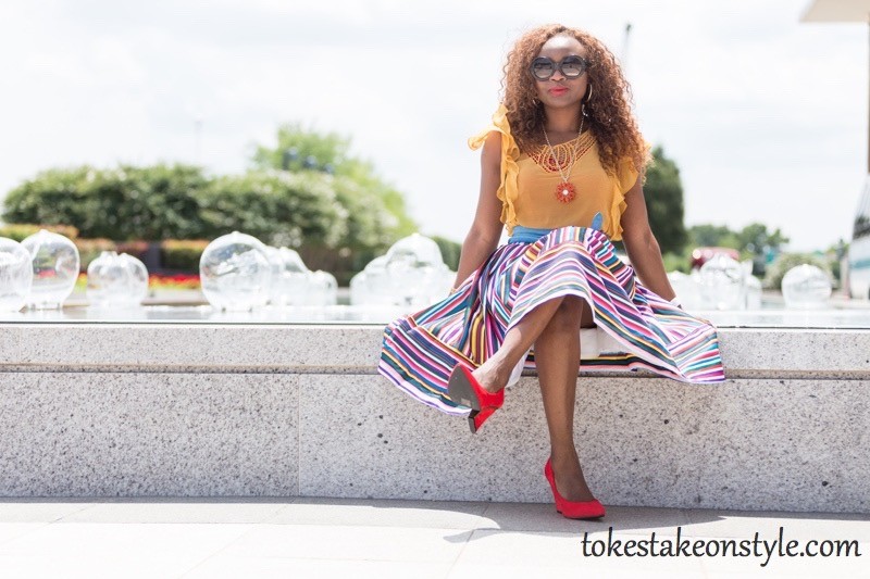 How to wear a multi-colored striped skirt16