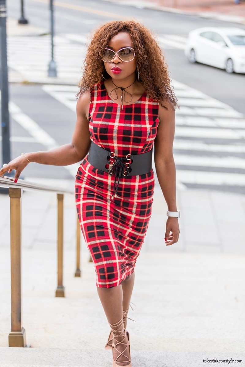 how-to-style-a-red-plaid-dress-for-fall19