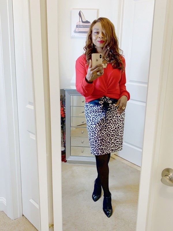 tokestakeonstyle-day-to-night-office-holiday-party-looks-red-sweater-aanimal-print-skirt
