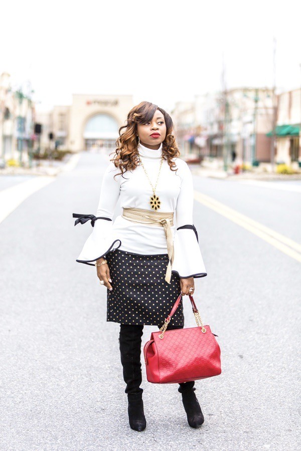 tokestakeonstyle-day-to-night-office-holiday-looks-white-bell-sleeve-top-red-gucci-bag