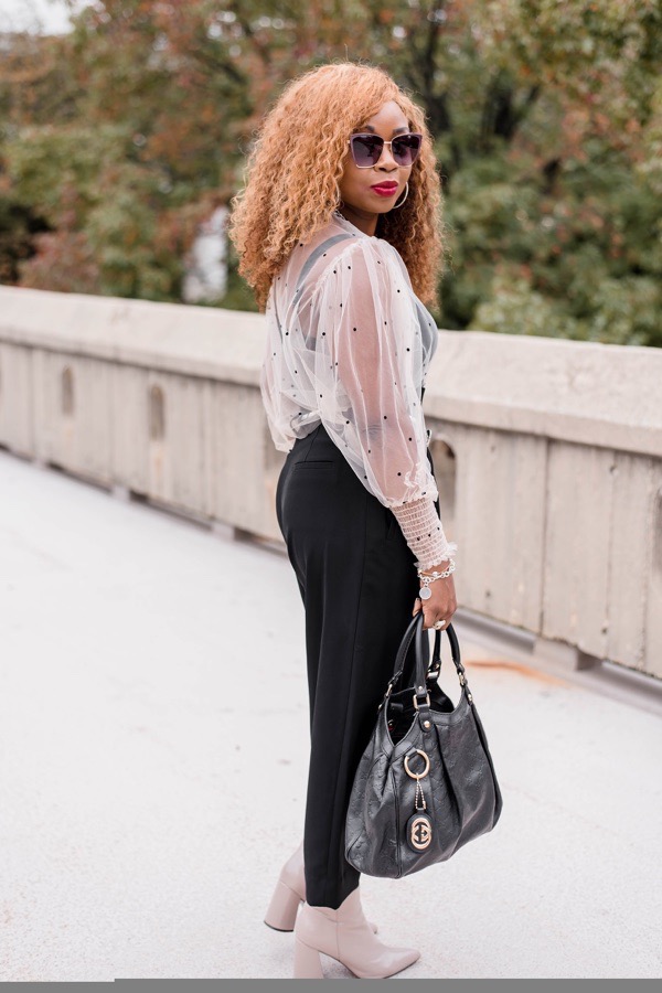 sheer long sleeve Zara top