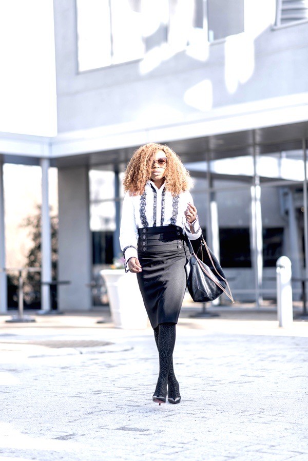 classic-wardrobe-essentials-white-button-down-shirt-black-pencil-skirt