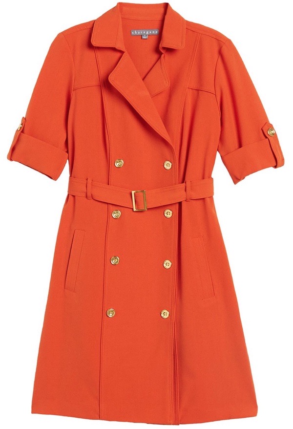 wearable-summer-2020-fashion-trends-neon-orange-nordstromrack-sharagano-double-breasted-dress