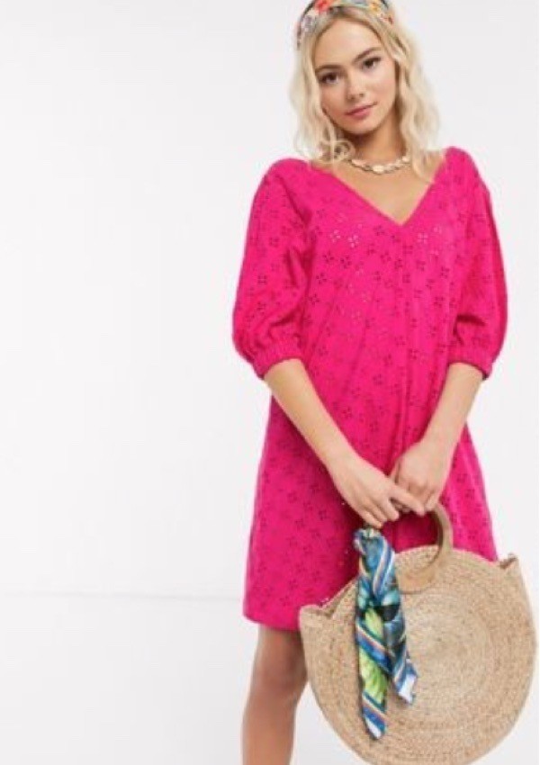 wearable-summer-2020-fashion-trends-pink-puff-sleeve-dress-asos