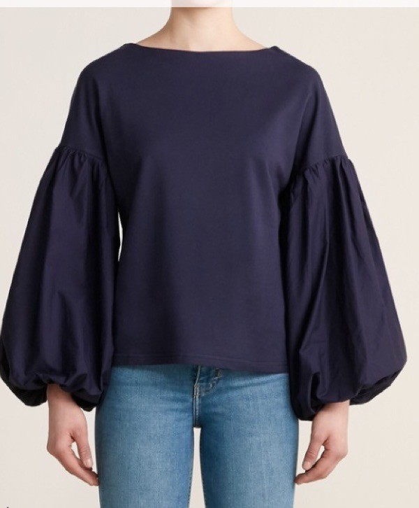 wearable-summer-2020-fashion-trends-navy-blue-puff-sleeve-top-century21