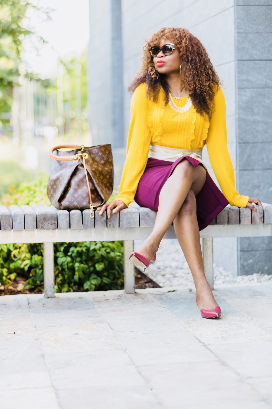 yellow-top-red-skirt