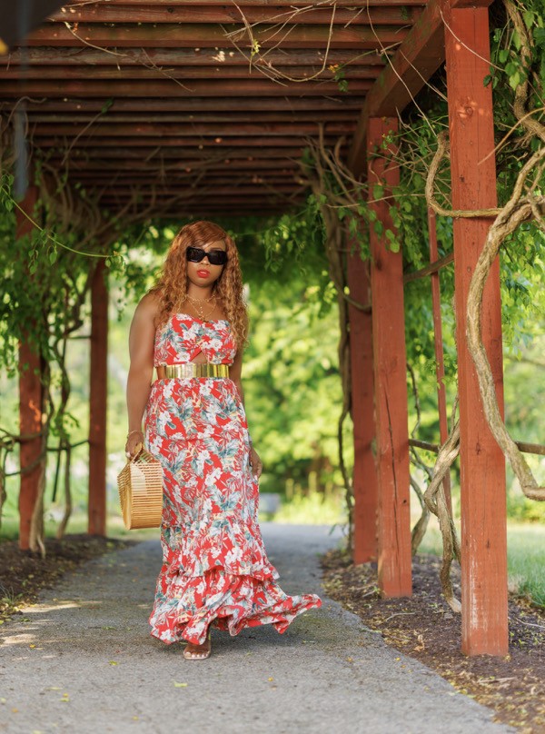 Red-floral-tiered-maxi-dress